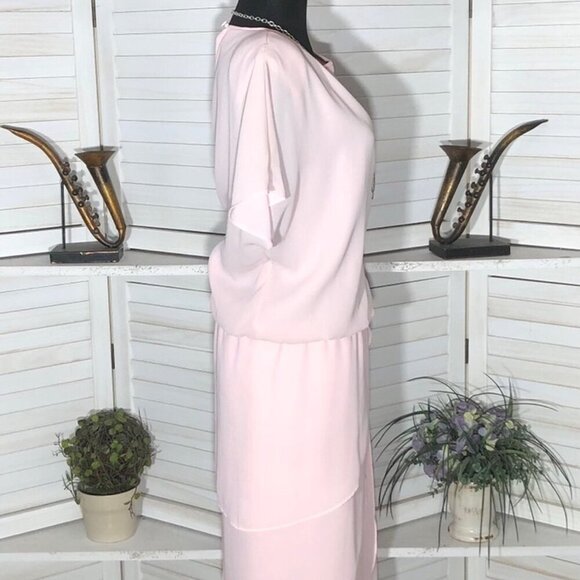 Vintage Monica Richards California Pink Tiered Dress 12 - Picture 5 of 8